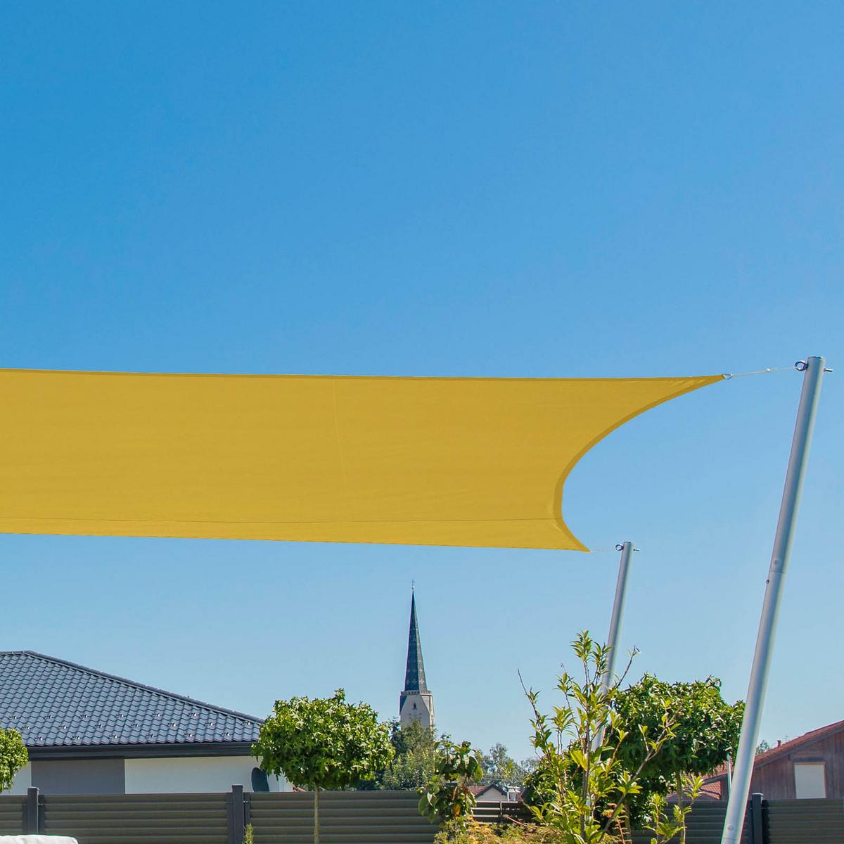 Sonnensegel Rechteck 3x4 M - Gelb, Basics (300/400cm)