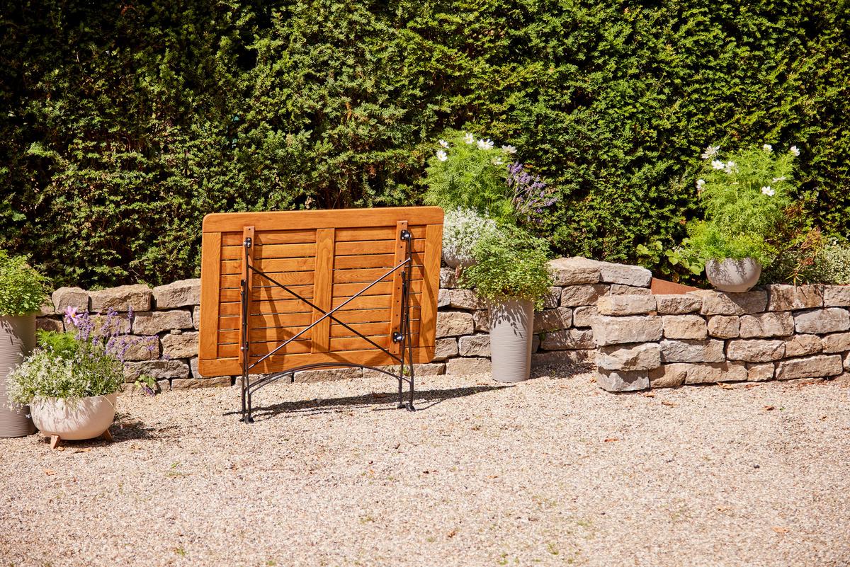 Gartentisch Klappbar Robinienholz/metall L 120 Cm - Robinienfarben/Schwarz, KONVENTIONELL, Holz/Metall (120/80/78cm) - Siena Garden