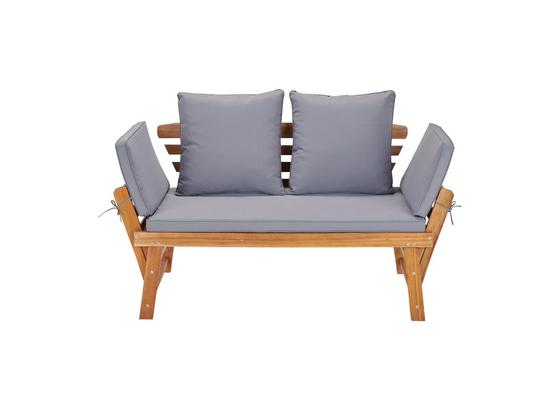 Gartenbank Holz 2-Sitzer Bali mit Liegefunktion und Kissen - Grau/Akaziefarben, MODERN, Holz/Textil (190/75/68cm) - James Wood Gartenbank Holz 2-Sitzer Bali mit Liegefunktion und Kissen - Grau/Akaziefarben, MODERN, Holz/Textil (190/75/68cm) - James Wood
