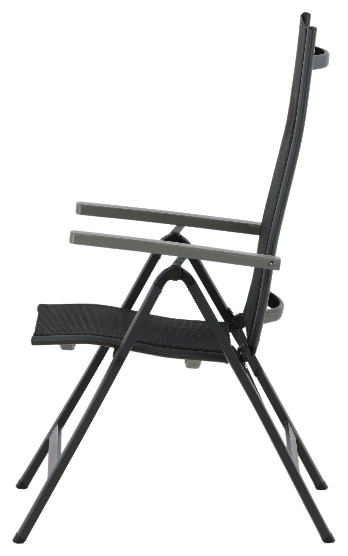 Gartensessel-Set Albany Aluminium - Schwarz, KONVENTIONELL, Metall (59/109,5/67cm) - Gardenson