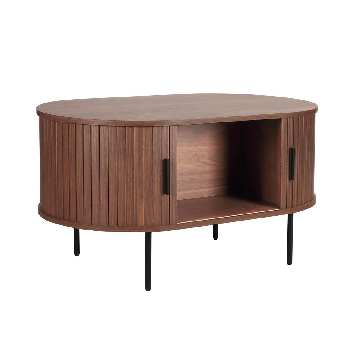 Couchtisch Walnussfarben B: 60 cm - Walnussfarben/Schwarz, Design, Holzwerkstoff (100/60/55cm) - Livetastic