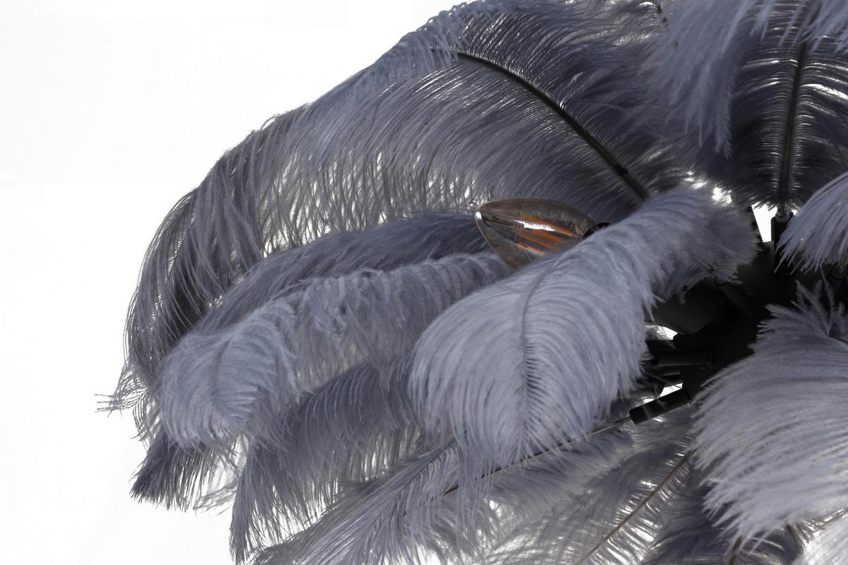 Hängeleuchte Fedi - Schwarz/Grau, MODERN, Textil/Metall (55/120cm)