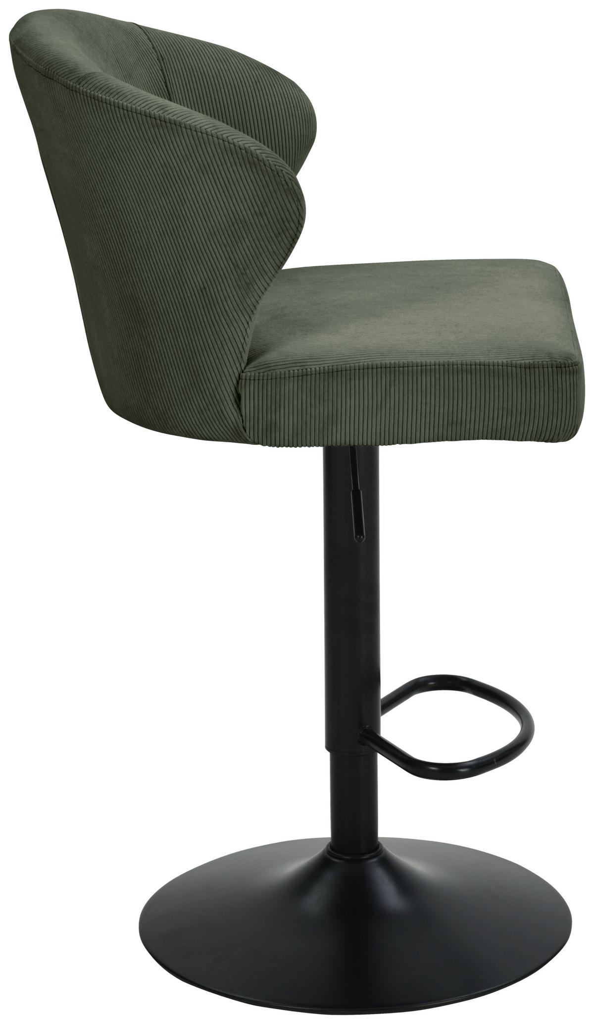 BAROVÁ ŽIDLE JANA - černá/zelená, Moderní, kov/dřevo (55/1160/58cm) - Based