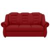 3-sitzer-sofa Boston Rot Lederlook - Rot/Schwarz, KONVENTIONELL, Textil (196/102/101cm) - Livetastic