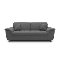 2-Sitzer-Sofa Franzi Grau Webstoff - Chromfarben/Grau, KONVENTIONELL, Textil (210/81/97cm) - MID.YOU
