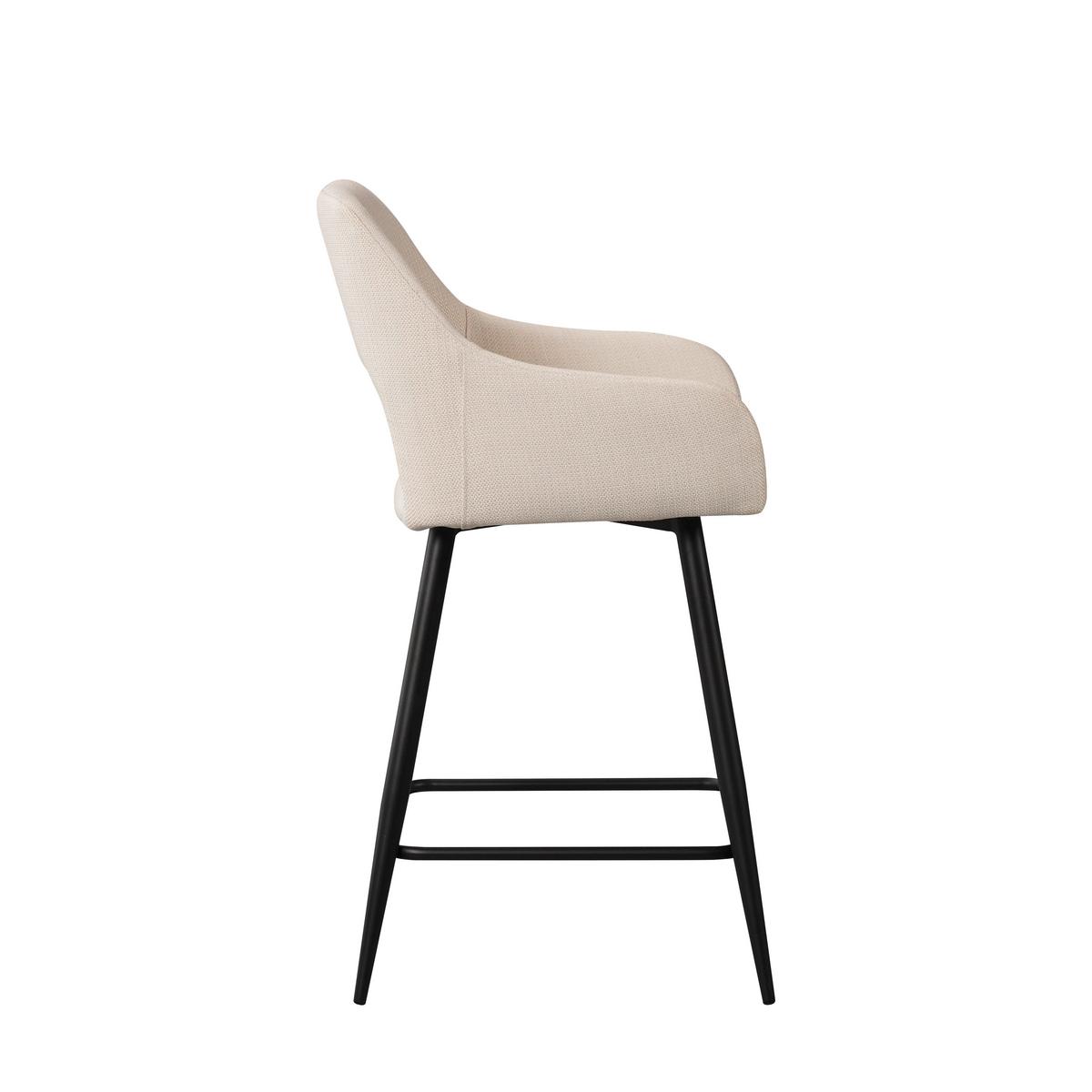 Barhocker-set Amiens Weiß, B: 51,5 Cm - Schwarz/Weiß, MODERN, Textil/Metall (51,5/97/54cm) - MID.YOU