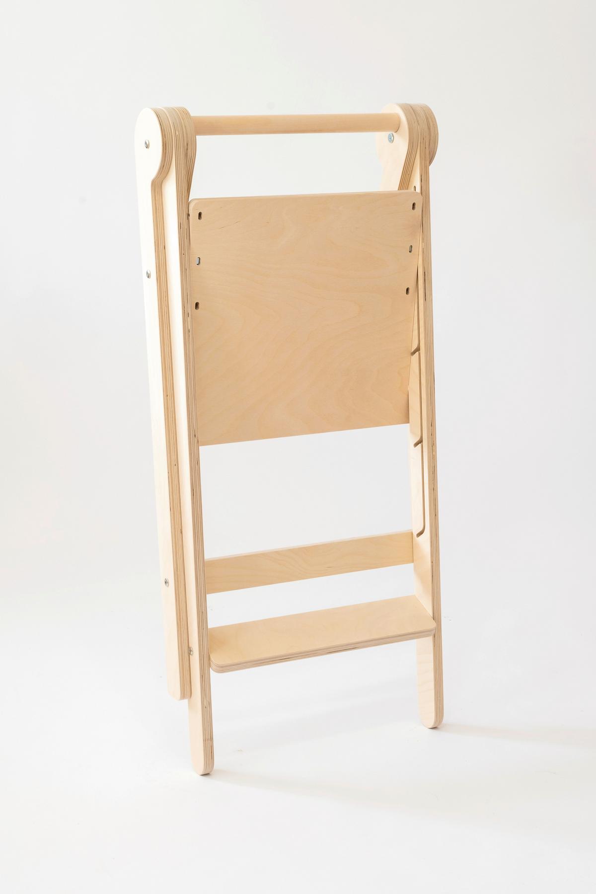 Lernturm klappbar/Tritthocker natur - Birkefarben, Basics, Holz (44/55/85cm)