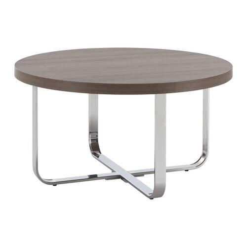 Konferenčný stolík CARL farby dubu - farba duba/chrómová, Modern, kov/drevo (80/80/42cm) - Bessagi Home