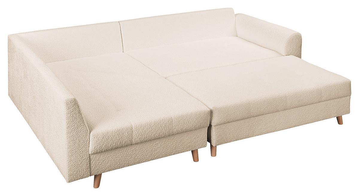 Ecksofa Ariella Weiß S: 161x231 cm - Naturfarben/Weiß, Design, Textil (161/231cm) - Livetastic
