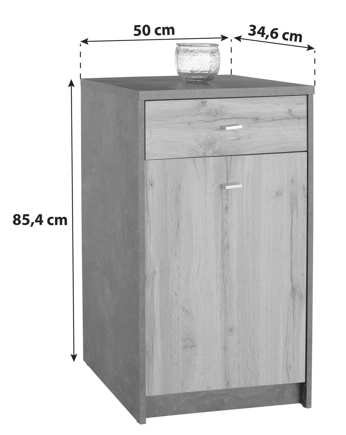 KOMODA 4-YOU YUK02 - farba duba, Modern, kompozitné drevo (50/85,4/34,6cm)