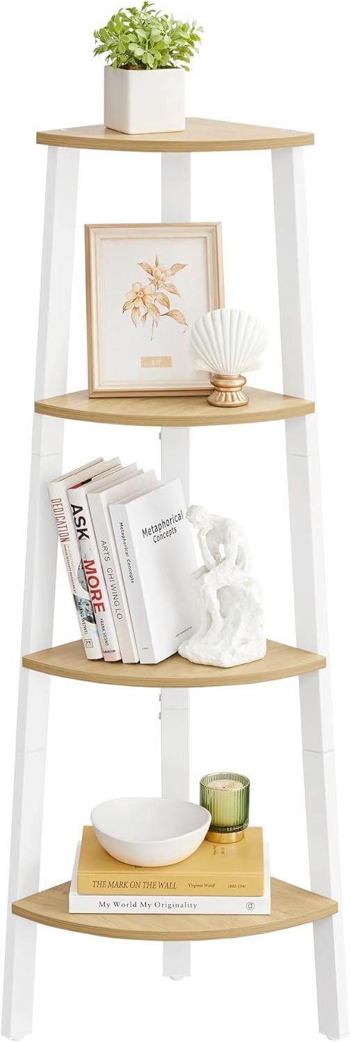 Eckregal Braun, Weiß B: 33,4 Cm - Braun/Weiß, Trend, Holzwerkstoff/Metall (33,4/124,5/33,4cm) - MID.YOU