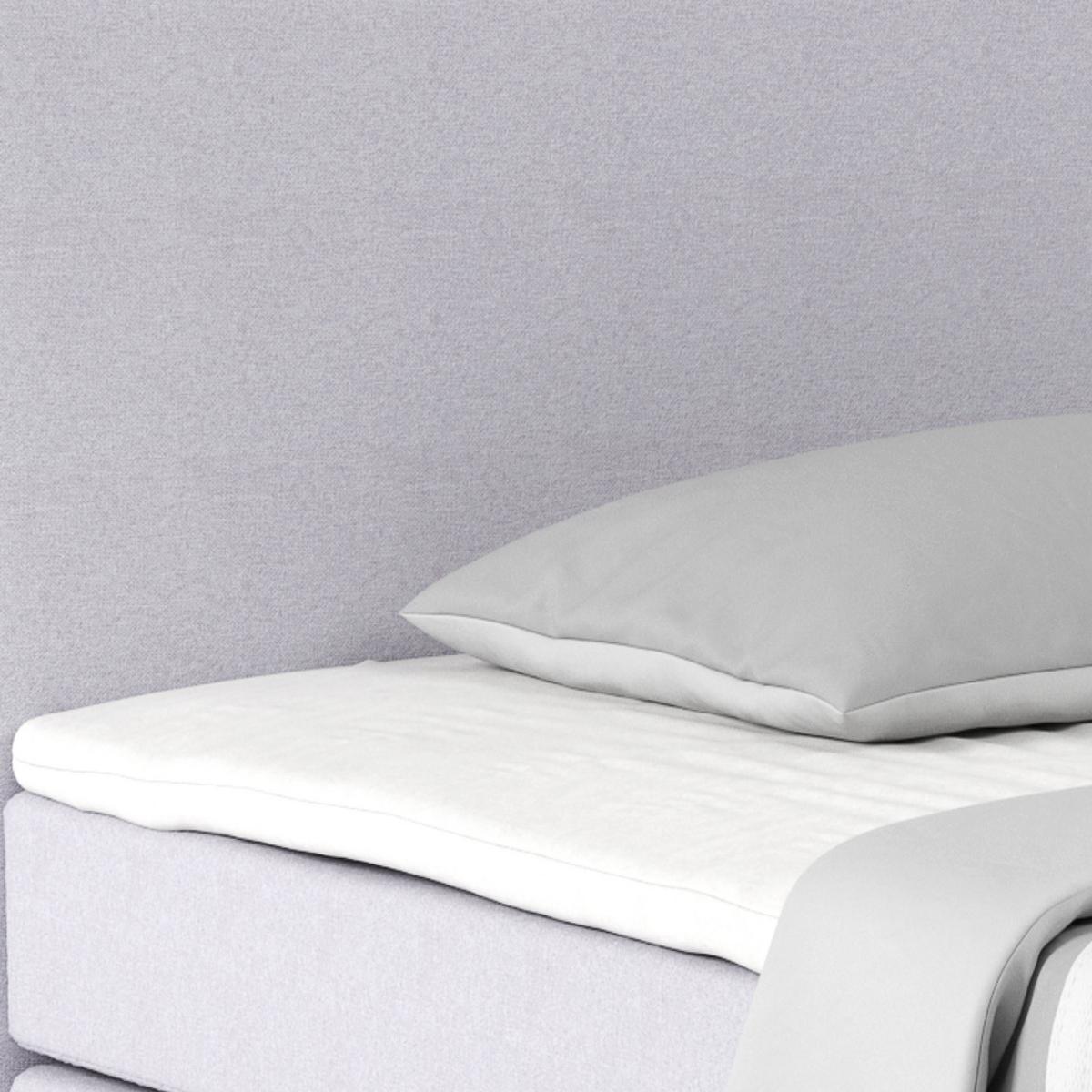 Postel Boxspring Nero, 140x200 cm, světle šedá - světle šedá/barvy chromu, Konvenční, kov/textil (140/200cm)