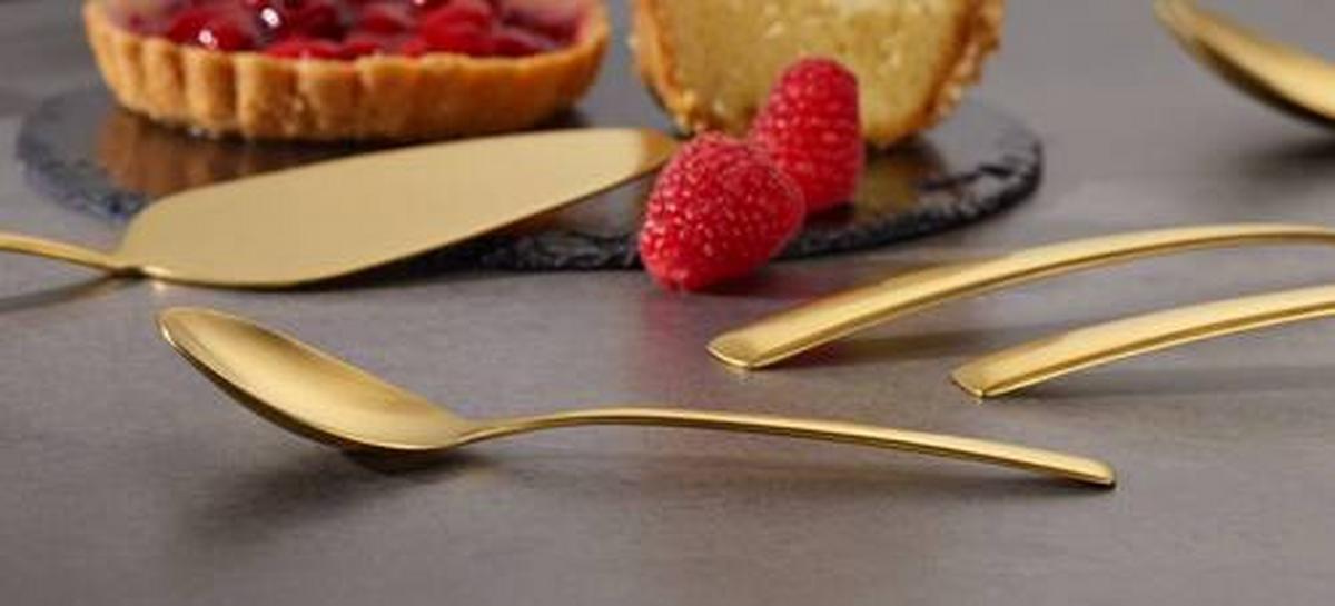 SADA PRÍBOROV 68-dielny, pre 12 osôb - zlatá, Modern, kov - Echtwerk