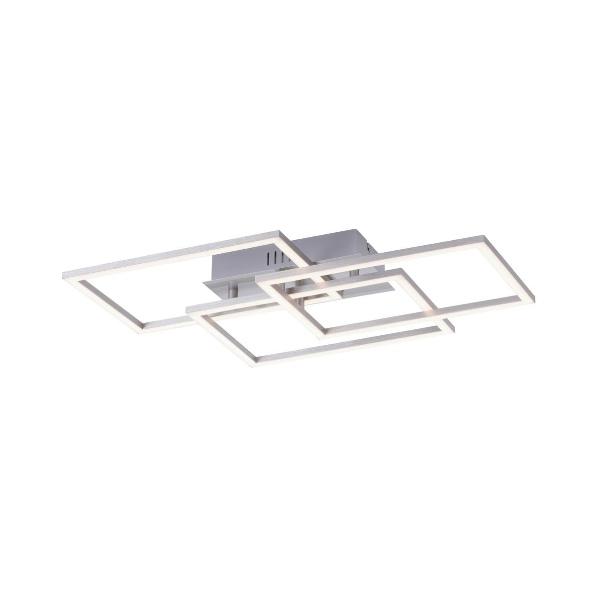 LED-Deckenleuchte Iven L: 54 cm dimmbar mit Memory-Funktion - Alufarben, Design, Kunststoff/Metall (54/33,5/7,5cm)