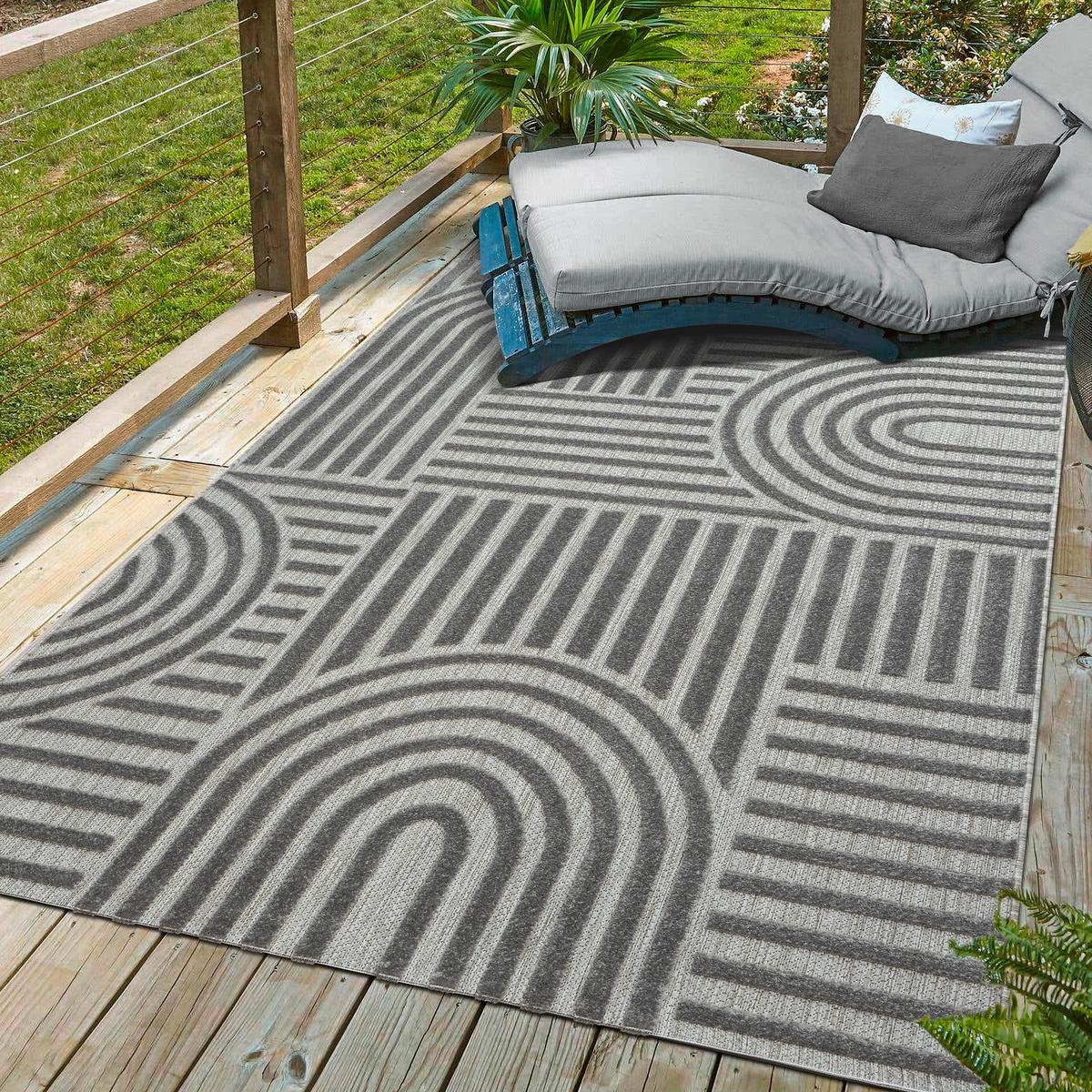 Outdoorteppich 9007_gray_140x200 - Grau, Basics, Textil (140/200cm)