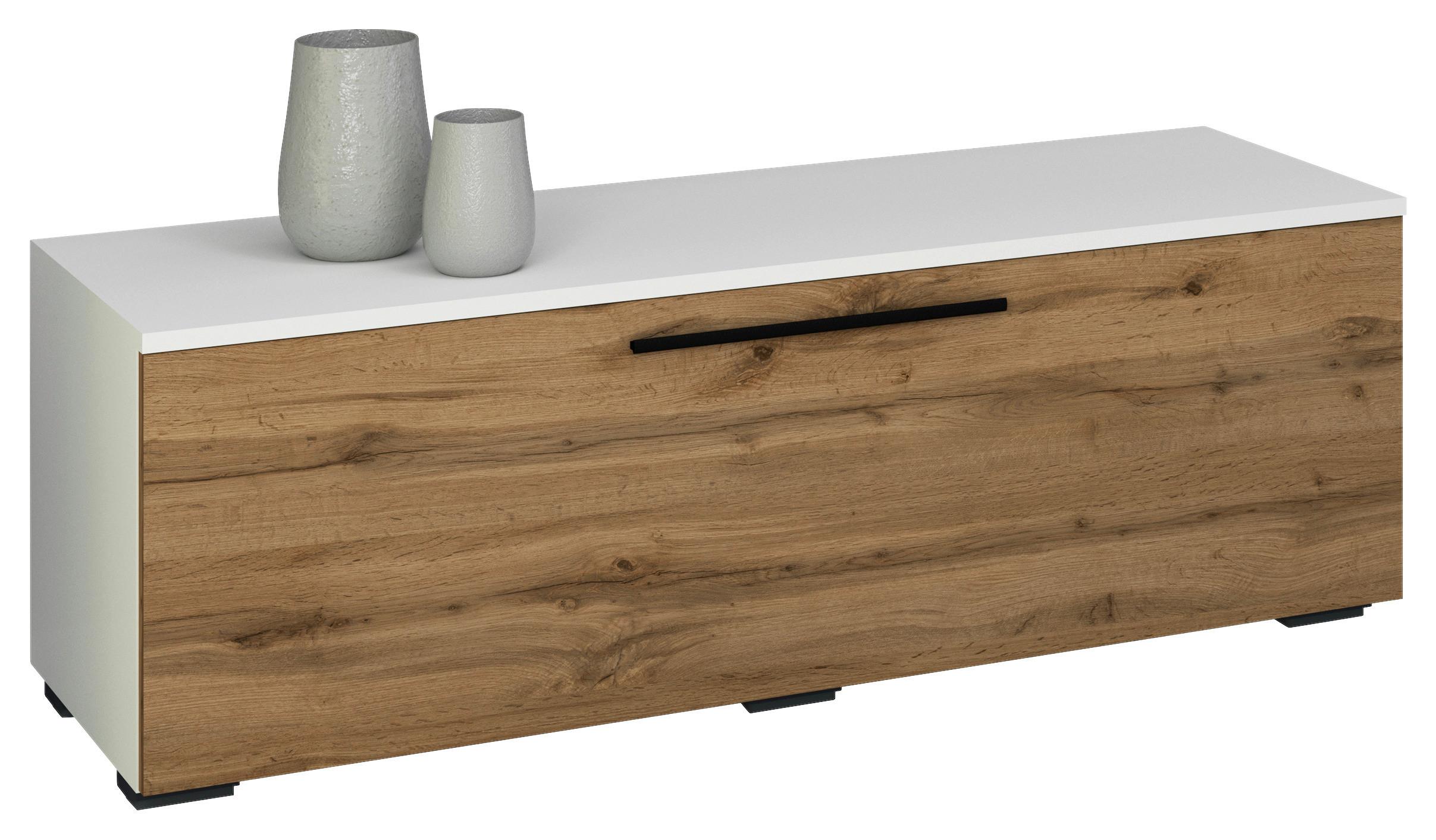 TV-Lowboard Arila B: 115 cm Honigeiche Dekor/Weiß