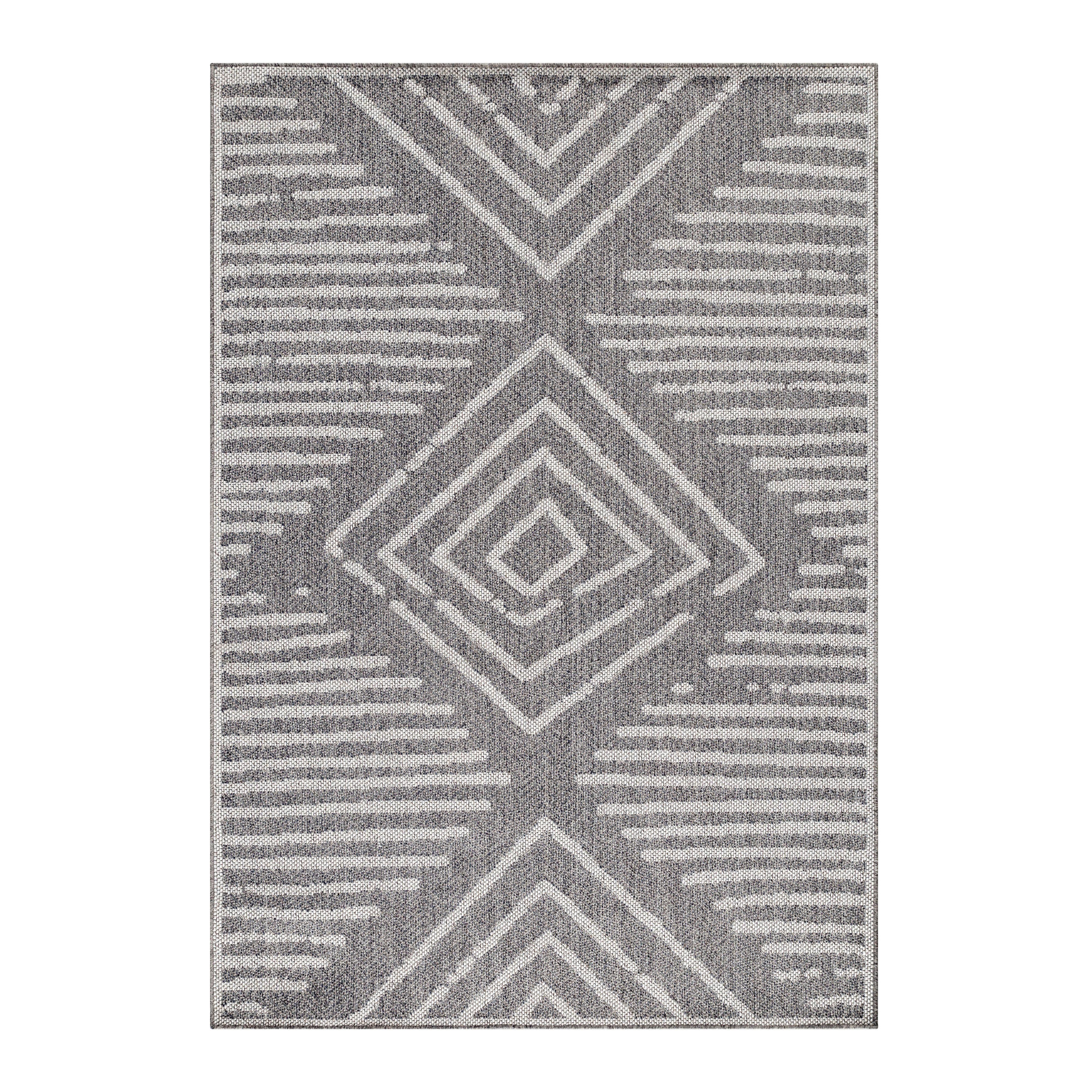 Flachwebteppich Aruba - Grau, Design, Textil (60/100cm)