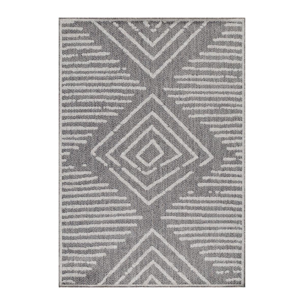 Flachwebteppich Aruba - Grau, Design, Textil (60/100cm)