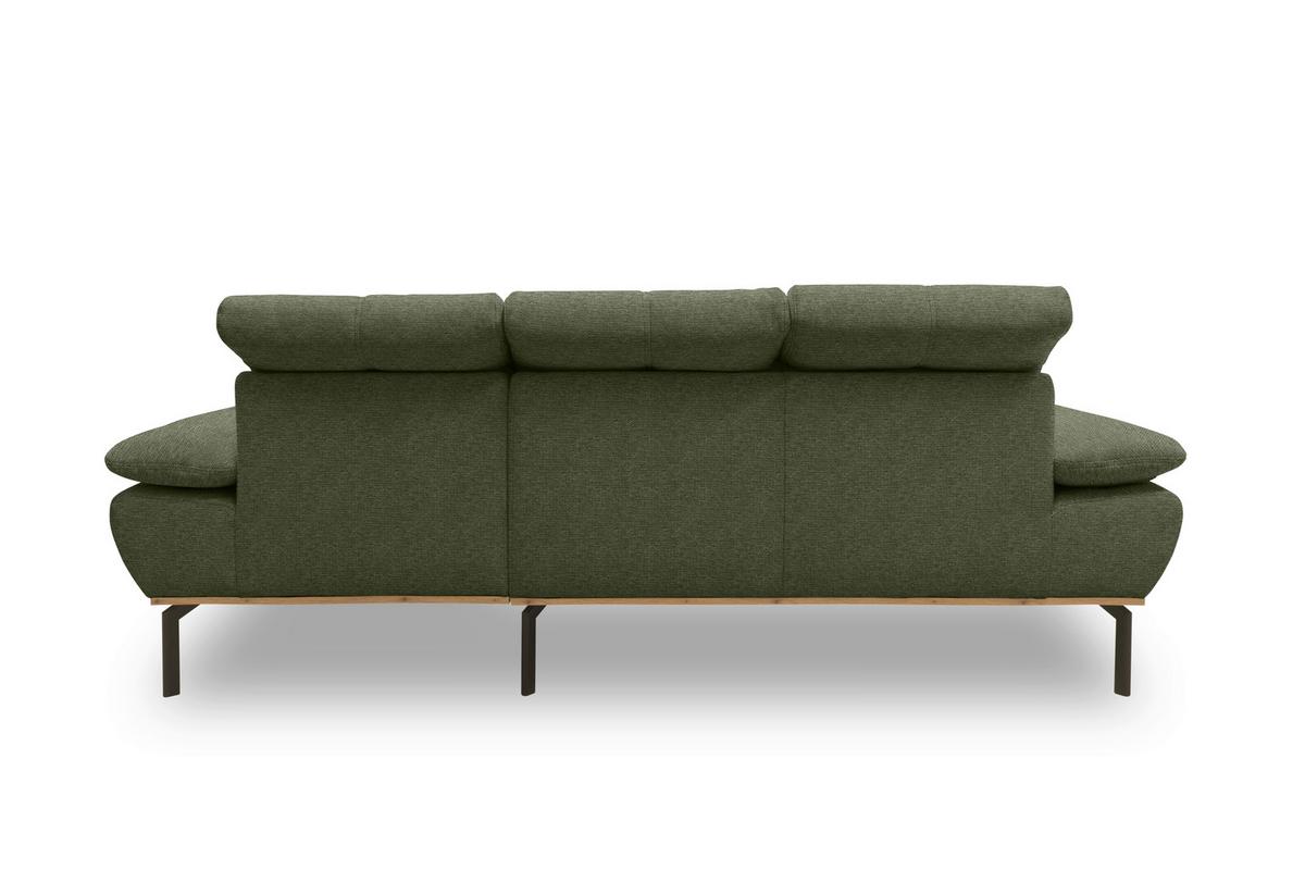 Ecksofa Grün S: 242x170 cm - Wildeiche/Schwarz, Design, Holz/Textil (242/170cm) - MID.YOU