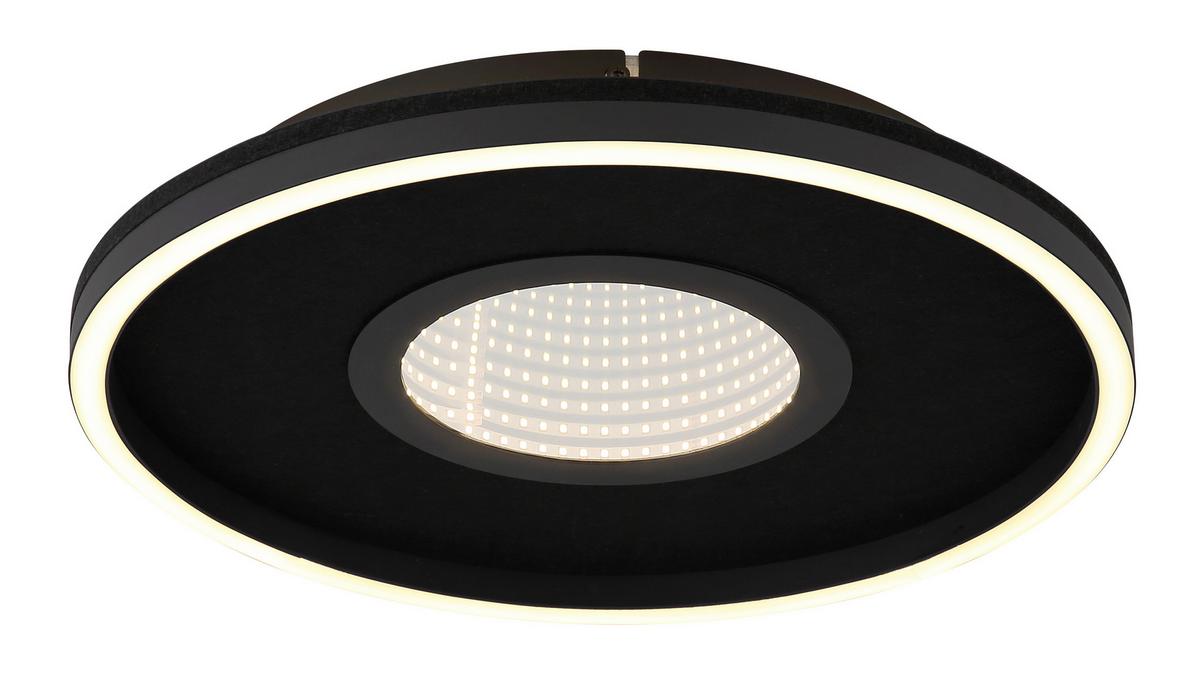 LED-Deckenleuchte Emory Schwarz Weiß Transparent - Transparent/Schwarz, Design, Kunststoff/Textil (39,7/6,3cm)