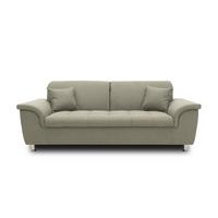 2-Sitzer-Sofa mit Kopfteil Franzi Silber/Braun - Chromfarben/Graubraun, KONVENTIONELL, Textil (210/81/105cm) - MID.YOU