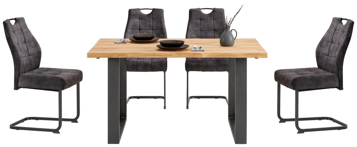 JEDÁLENSKÝ STÔL WOOD 140 - čierna/prírodná farba, Konventionell, kov/drevo (140/75/90cm) - James Wood