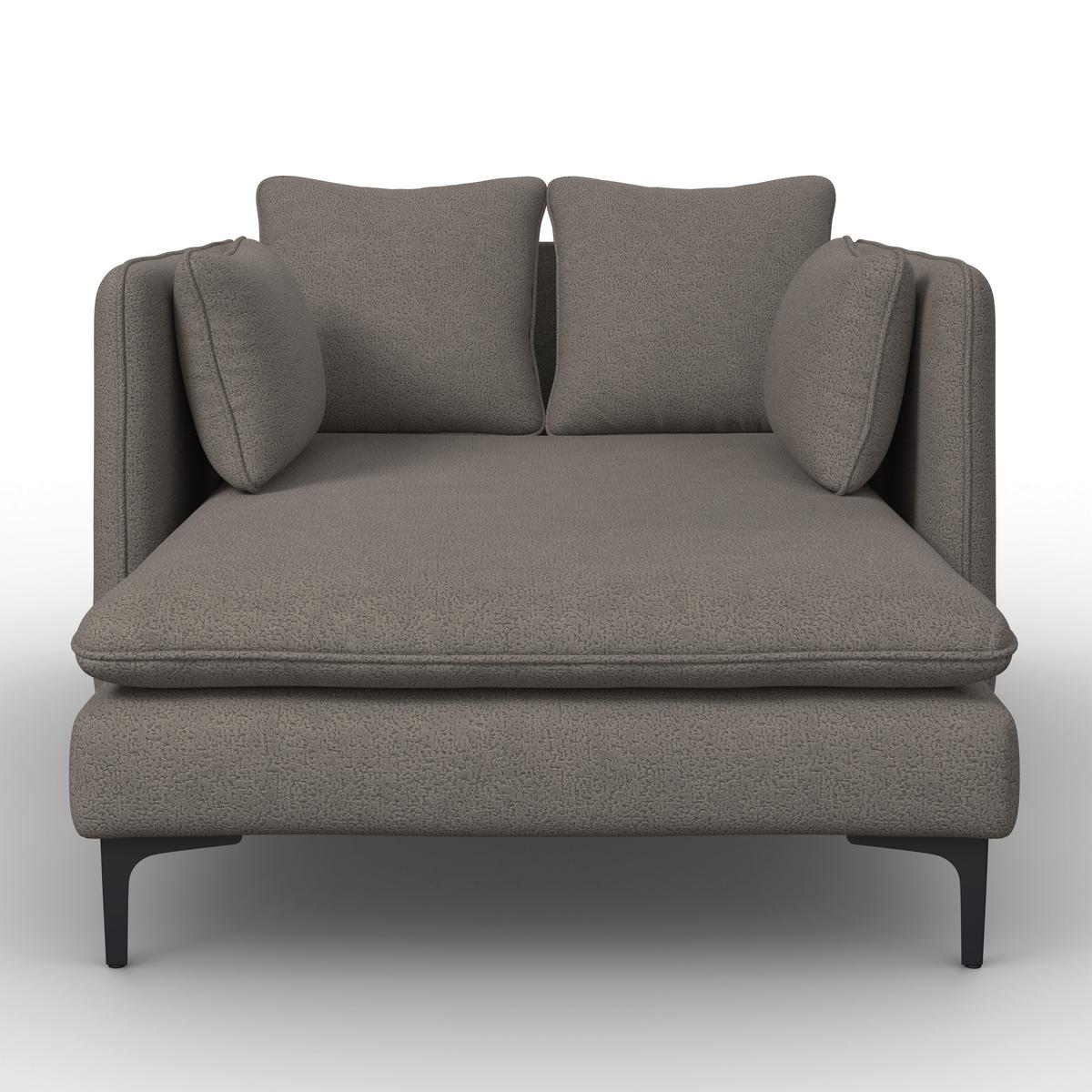 Relaxačné ležadlo SANDY, sivá ženilka, max.140 kg - čierna/sivá, Modern, kov/drevo (120/74/160cm) - Bessagi Home