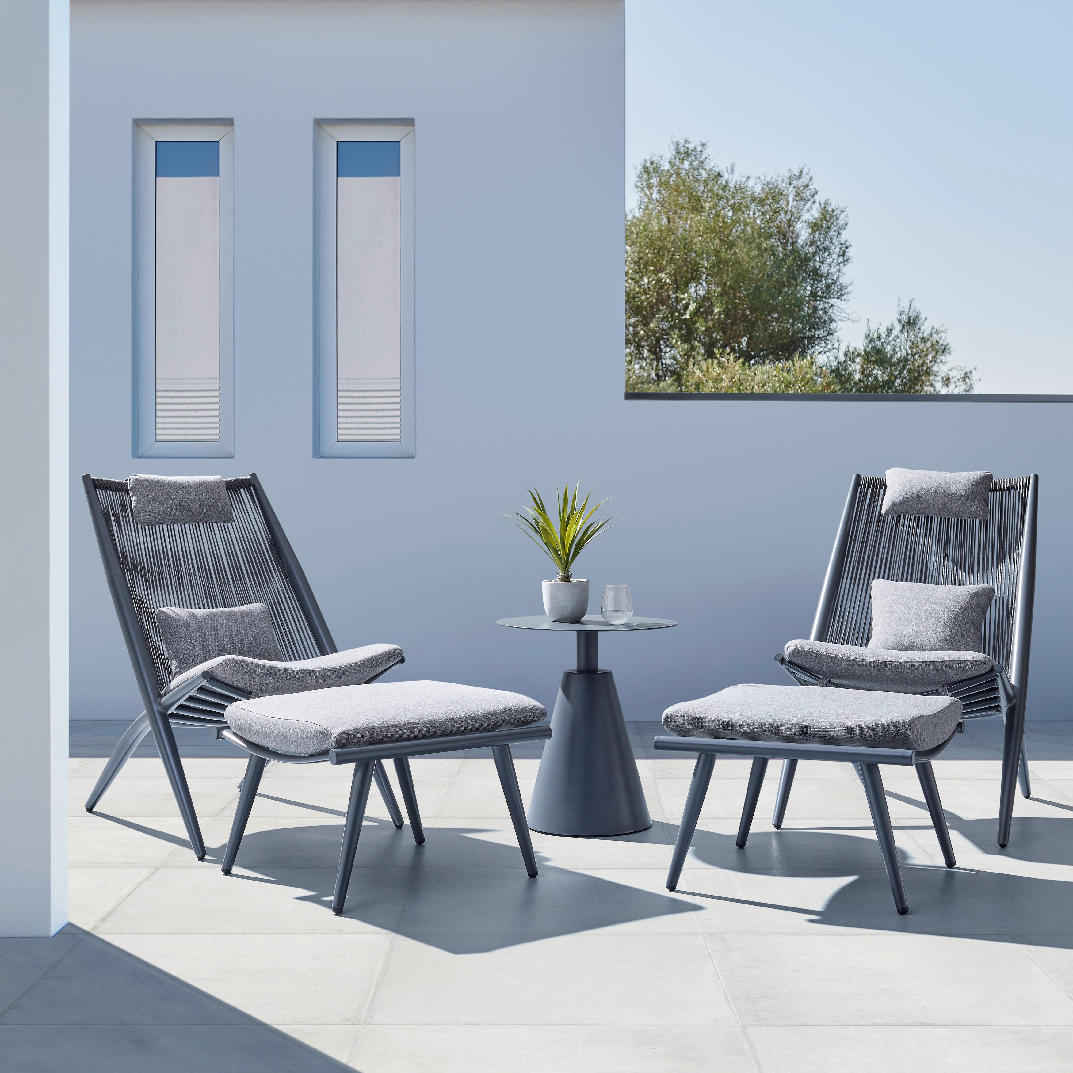 Zahradní Sezení Rio Šedé - šedá, Moderní, kov/textil - Bessagi Garden