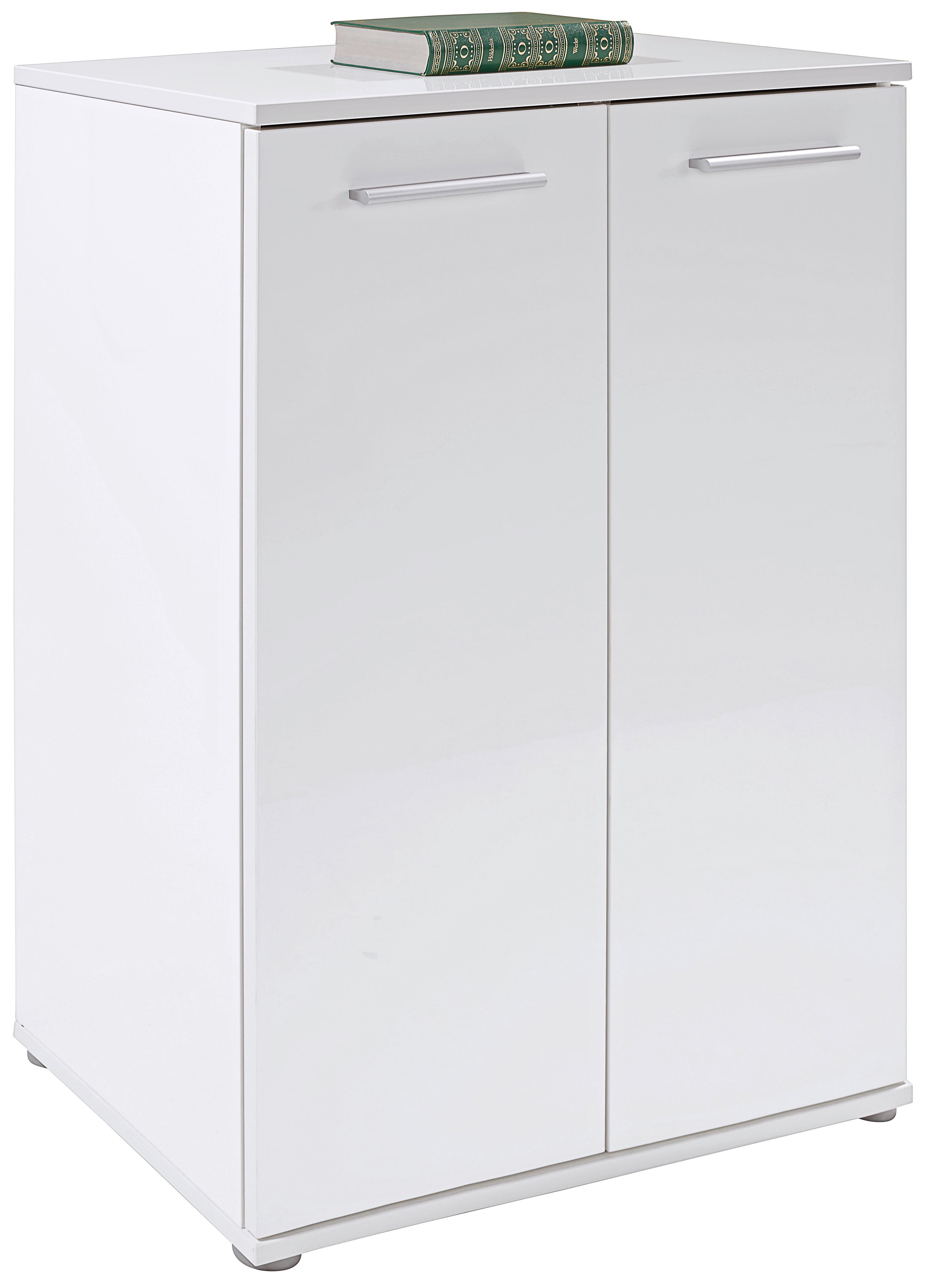 KOMODA CHRISTIAN NEW 1 - biela/hliníková, Modern, kompozitné drevo/plast (60/85/35cm)