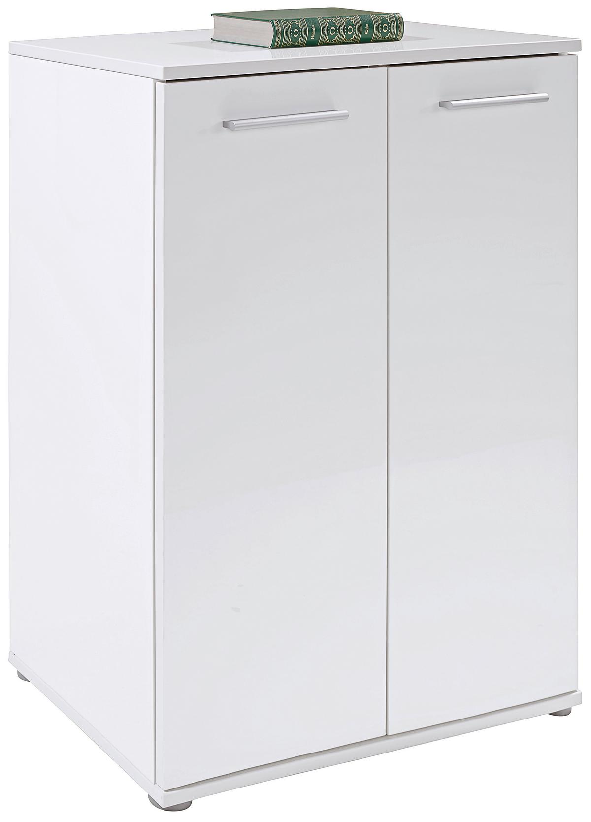 KOMODA CHRISTIAN NEW 1 - bílá/barvy hliníku, Moderní, kompozitní dřevo/plast (60/85/35cm)