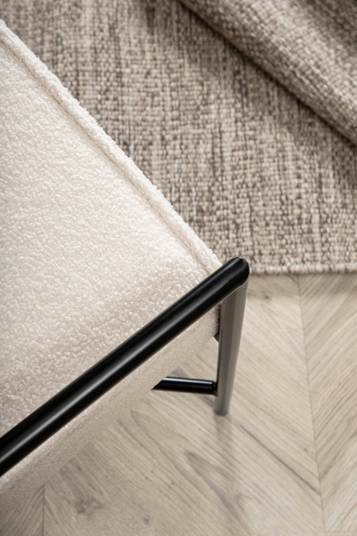 Sessel Rakel - Schwarz/Weiß, Design, Textil/Metall (66/78/65cm) - Livetastic