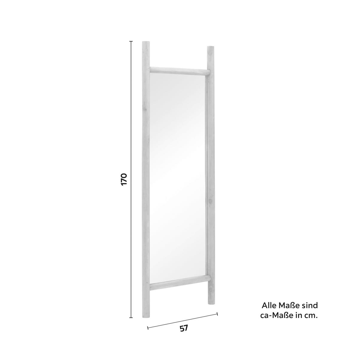 Zrcadlo masiv JASMIN - přírodní barvy, Moderní, dřevo/sklo (57/170/5cm) - Livetastic
