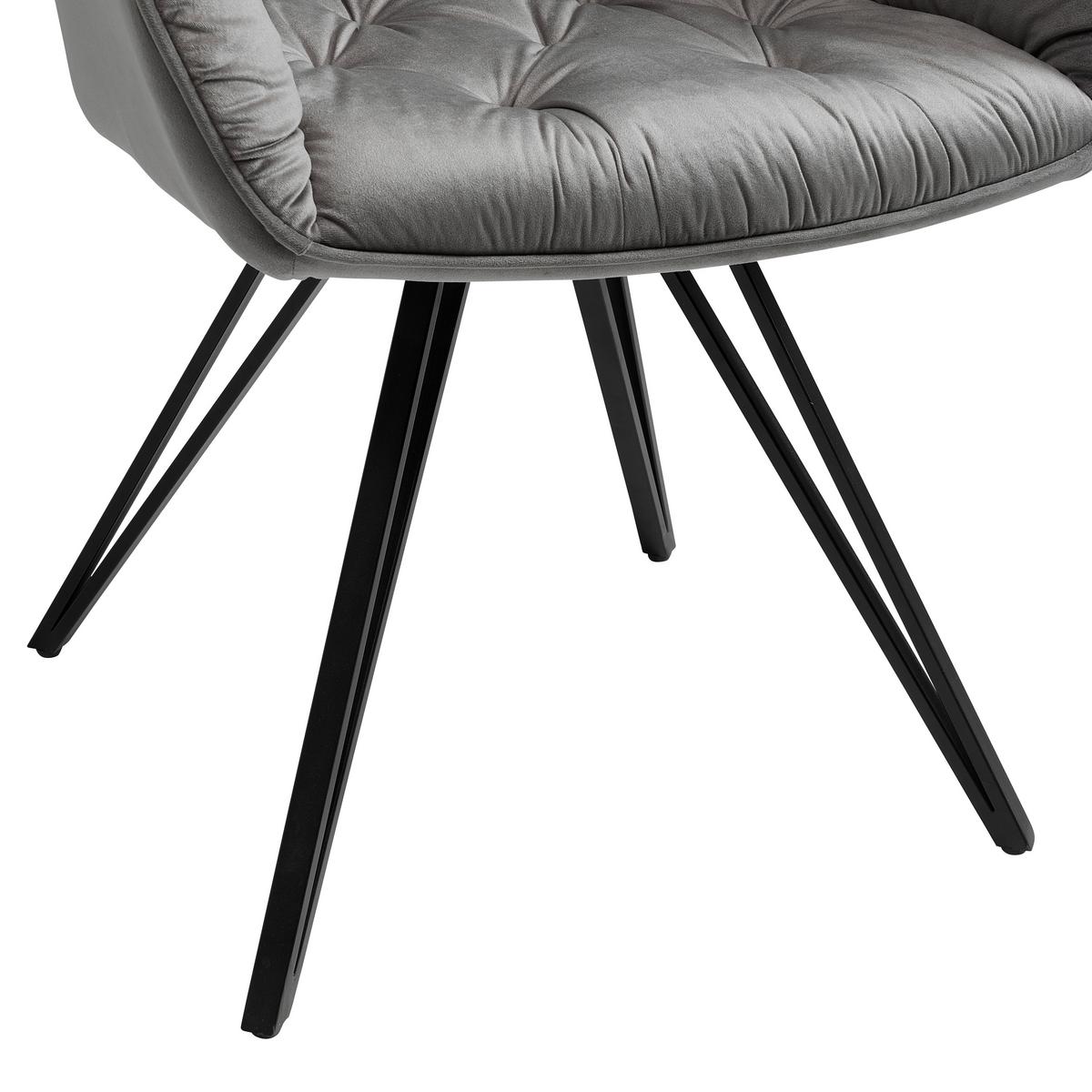 Armlehnstuhl Cardiff - Dunkelgrau/Schwarz, LIFESTYLE, Holz/Textil (61/82/62cm) - Livetastic