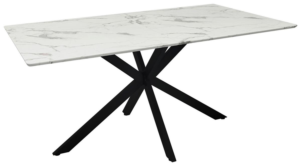 Esstisch Alba 160x90 cm Schwarz/ Weiß - Schwarz/Weiß, MODERN, Holzwerkstoff/Metall (160/90/76cm) - MID.YOU