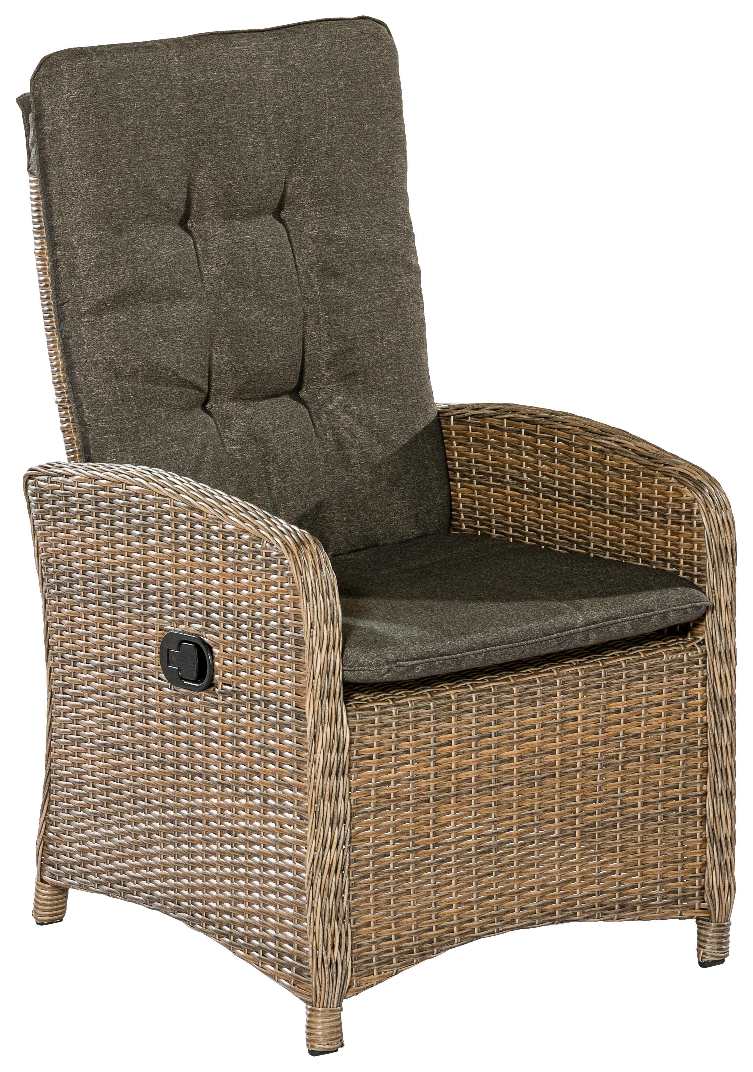 Gartensessel 2er-set Atrani Metall/kunststoff/textil - Beige/Braun, KONVENTIONELL, Kunststoff/Textil (63/65/108cm) - Gardenson