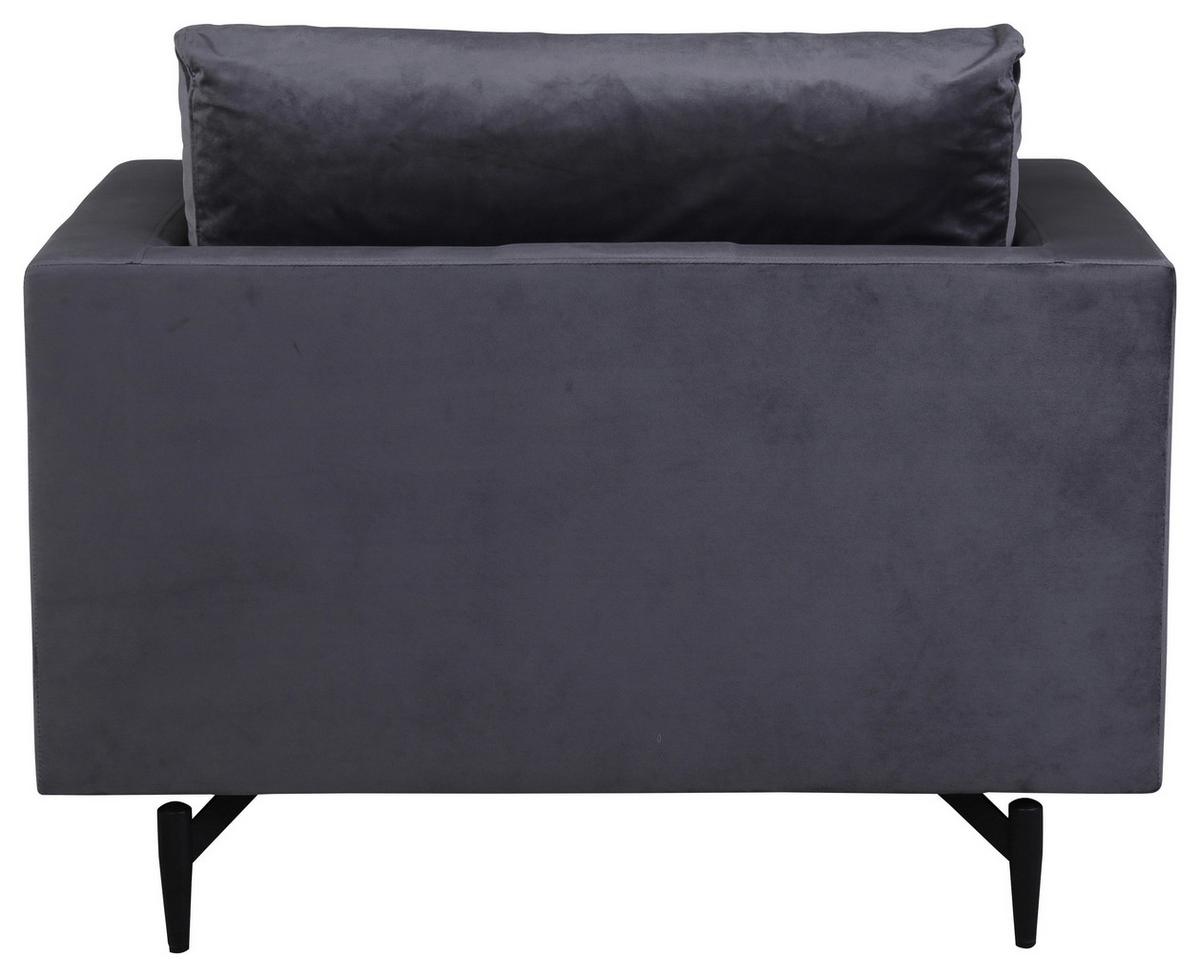 Sessel Sofia - Dunkelgrau, Design, Textil/Metall (104/82/92cm) - Livetastic