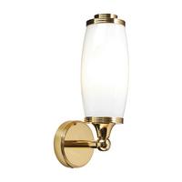 Bad-Wandleuchte IP44, Messingfarben, L: 9 cm - Messingfarben, Natur, Glas/Metall (9/28/13cm) - Elstead Lighting