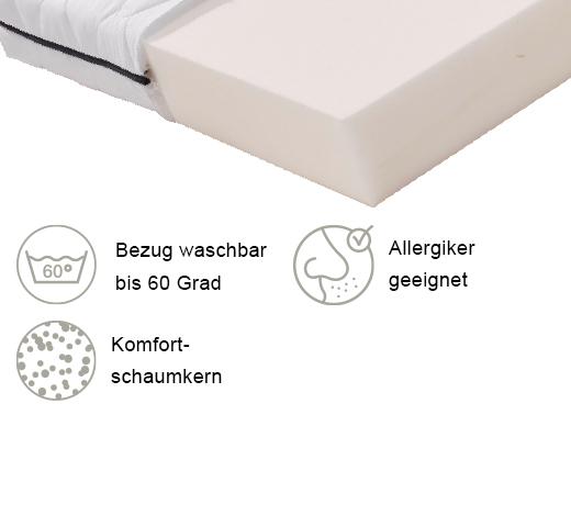 Komfortschaummatratze Base 90x200 cm H3 H: 13 cm - Weiß, MODERN, Textil (200/90cm) - Livetastic