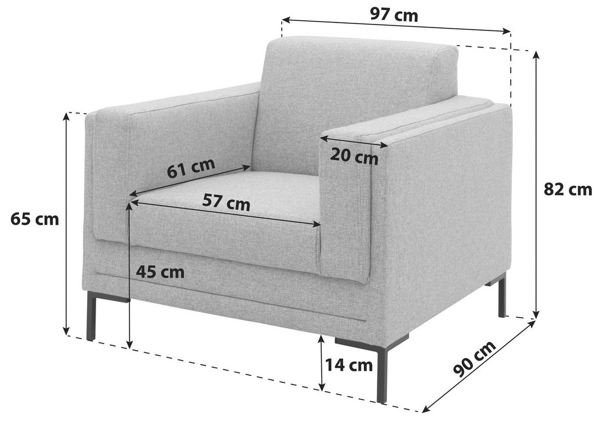 Sessel Looks Vii - Anthrazit/Silberfarben, Design, Textil (97/82/90cm) - LOOKS by W.Joop