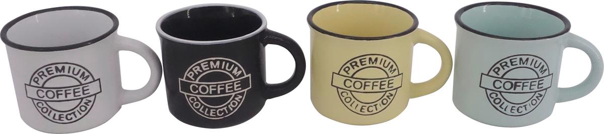 Espressotasse Steinzeug 100 ml Gelb/Schwarz/Weiß/Grün Rasmus - Gelb/Schwarz, MODERN, Keramik (0,1l) - Luca Bessoni