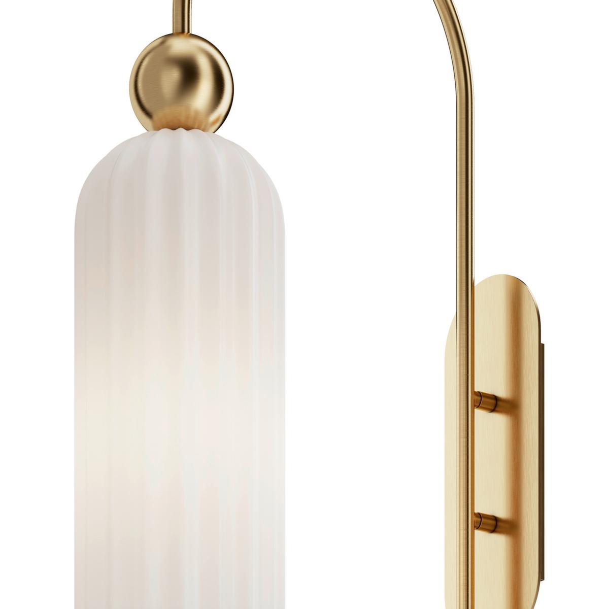Wandleuchte Antic - Goldfarben/Weiß, Glas/Metall (10/53,5/23,5cm) - MAYTONI