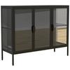 Vitrine Floka Schwarz B: 110 cm - Transparent/Schwarz, Design, Glas/Metall (110/80/35cm) - MID.YOU