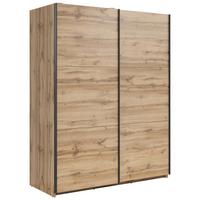 Schwebetürenschrank 153,5cm Tetrix, Eiche - Eiche Wotan, MODERN, Holzwerkstoff (153,5/195,5/60cm) - MID.YOU