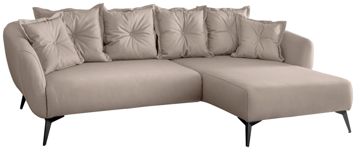 Ecksofa Baggio Beige S: 277x162 cm - Beige/Schwarz, MODERN, Textil (277/162cm) - Livetastic