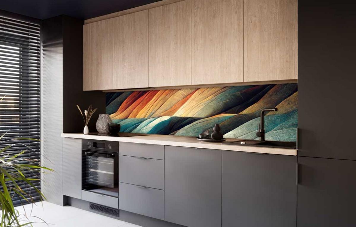 Nischenverkleidung M304sg - Blau/Gelb, MODERN, Kunststoff (220/56/0,6cm) - Fani