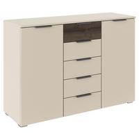 Kommode Sajo-Extra Champagner B: 120cm - Eiche dunkel/Champagner, Trend, Holzwerkstoff (120/84/40cm)