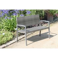 Sitzbank Aluminium 2-sitzer Mit Armlehne - Dunkelgrau, Basics, Kunststoff/Metall (116/60/87cm) - Gardenson