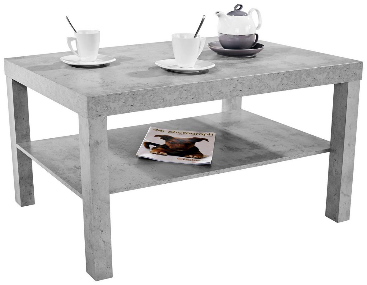 Couchtisch mit Ablagefach Light, Betonoptik Hell - Grau, MODERN, Holzwerkstoff/Kunststoff (90/45/55cm)
