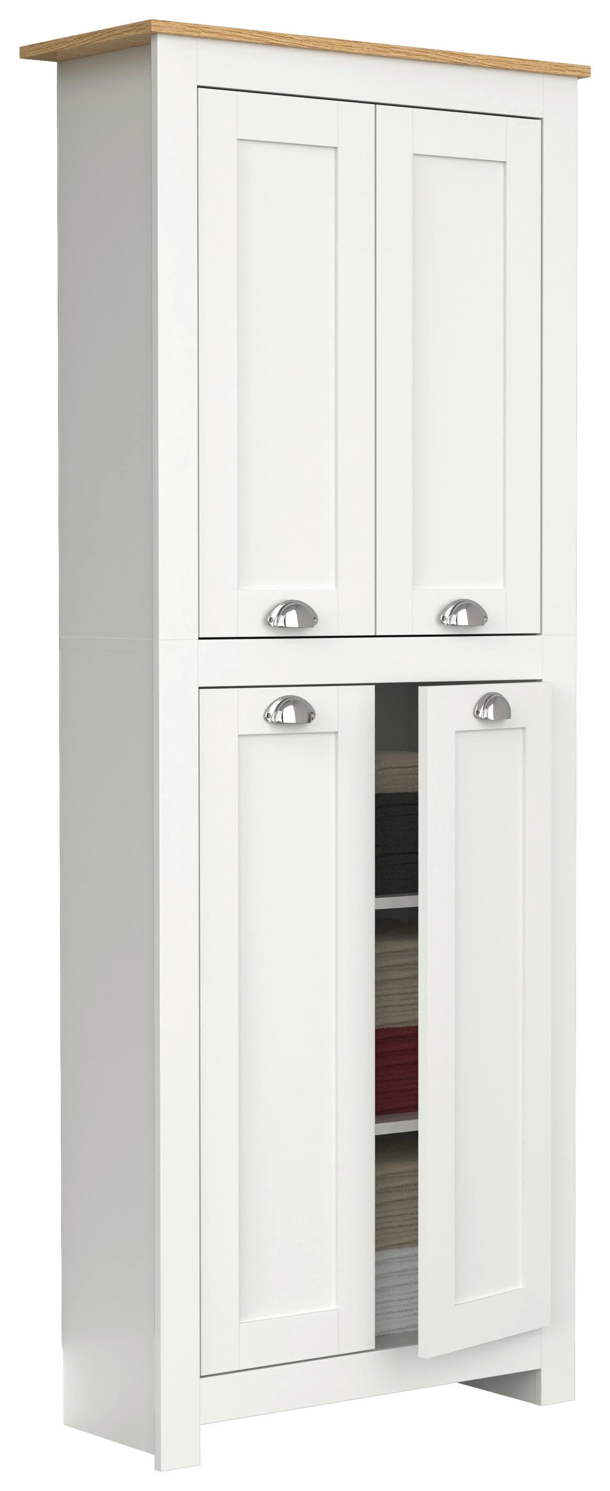 Kleiderschrank Balusa Weiß, Eiche Dekor B: 72 cm - Honigeiche/Weiß, LIFESTYLE, Holzwerkstoff (72/184/31,5cm) - MID.YOU