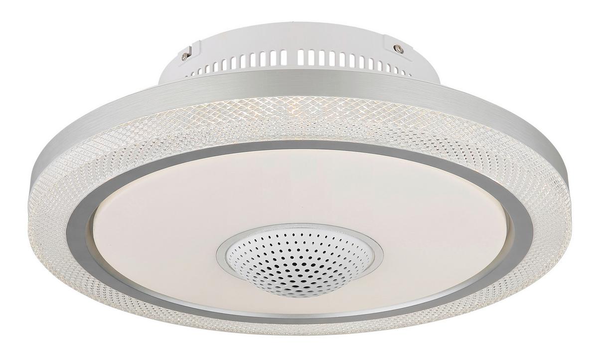 Deckenventilator Klar Opal Weiß D: 50 cm - Klar/Opal, Design, Kunststoff/Metall (50/21cm) - Globo